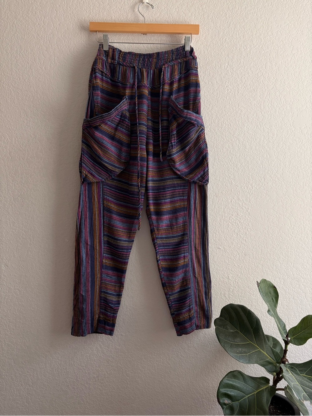 Free People Sweet Escape High Waist
Harem Woven Striped Pants Pouch Pockets S - Picture 2 of 8